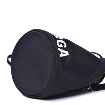 Balenciaga Recycled Sport Nylon Logo Embroidered Wheel Drawstring Bucket Bag XS Black 7 of 11