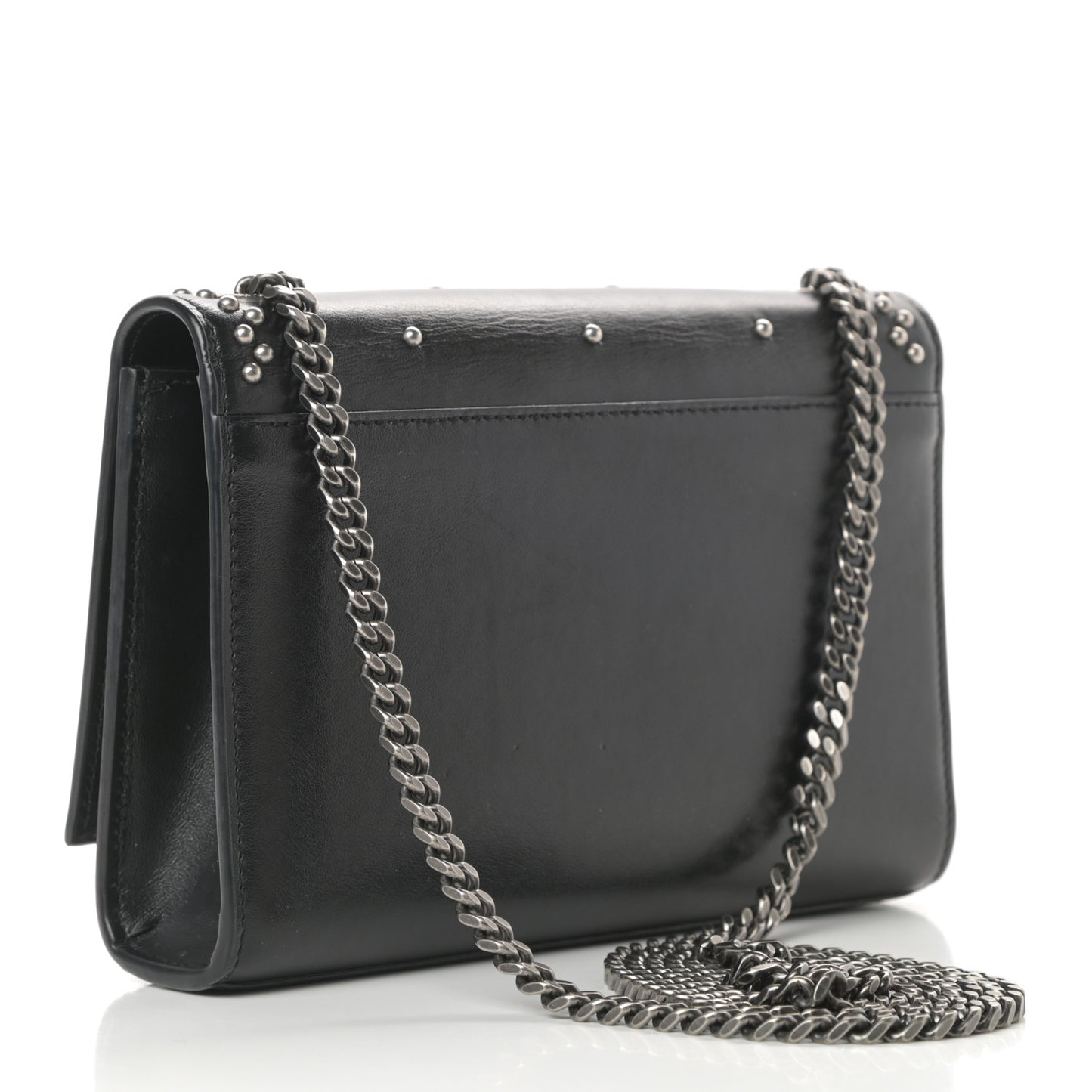 Calfskin Studded Kate Satchel Black