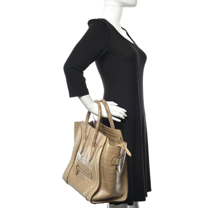 Celine Crocodile Mini Luggage Beige 2 of 9