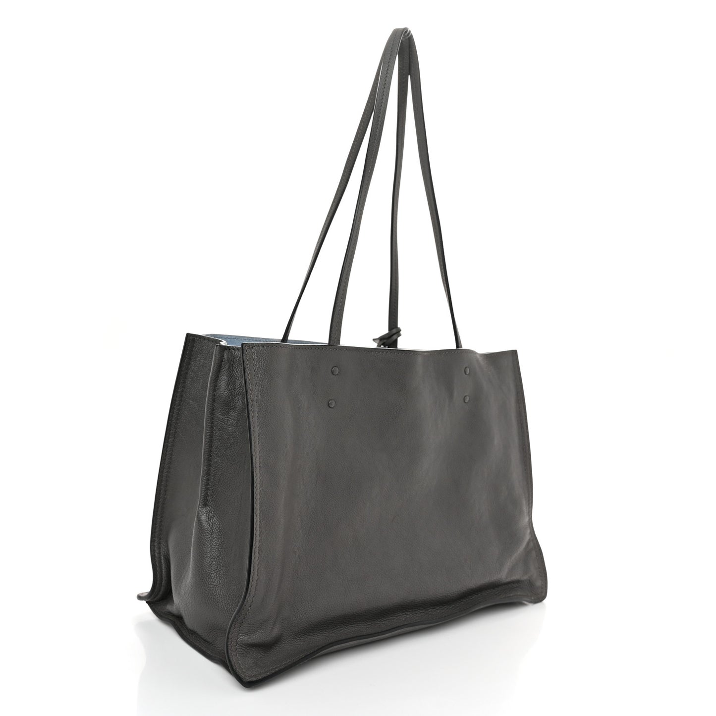 Glace Calfskin Etiquette Shopping Bag Marine Astrale