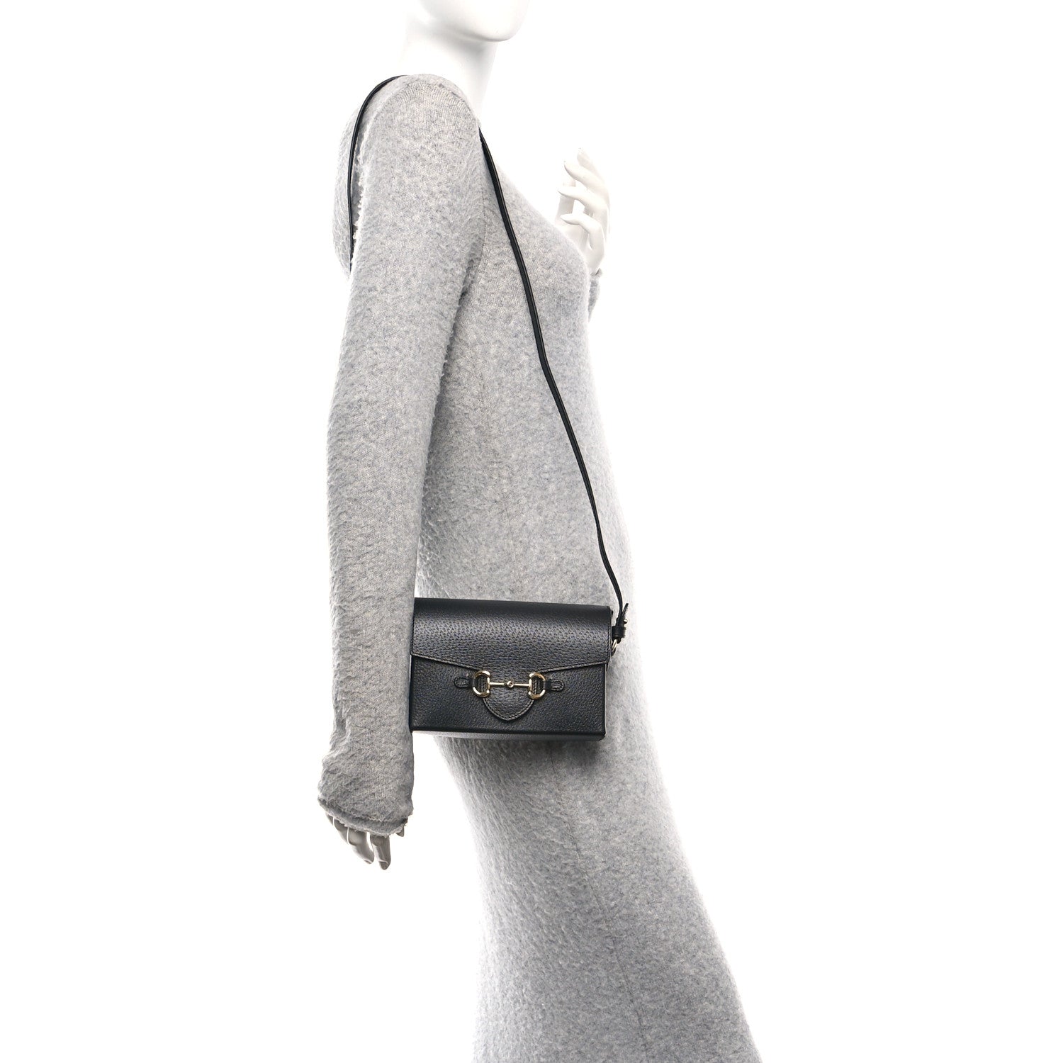 Gucci Calfskin Horsebit 1955 Shoulder Bag Black 2 of 11