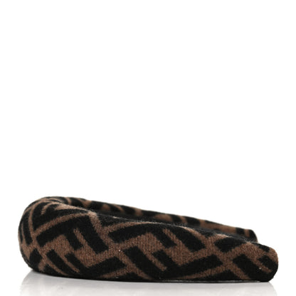 Fendi Wool Cashmere FF Logo Headband Tobacco 8 of 10