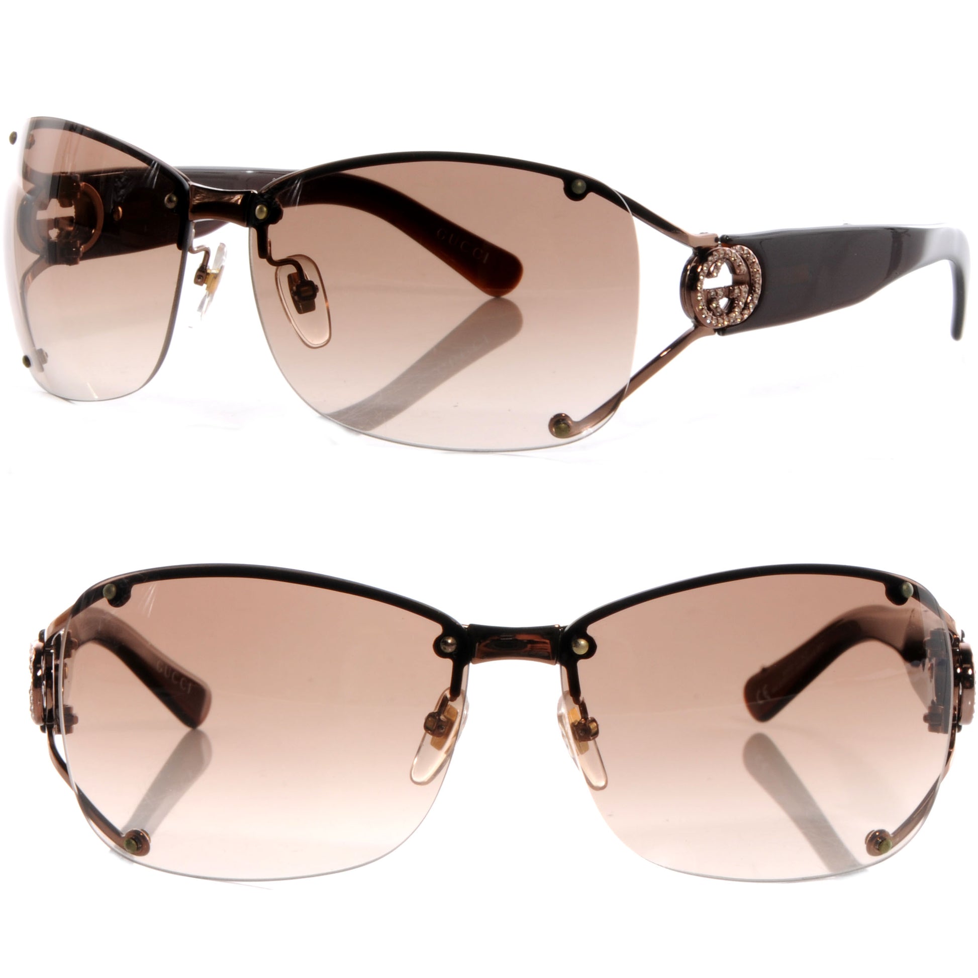 Gucci Crystal GG Sunglasses 2820 Brown 1 of 4