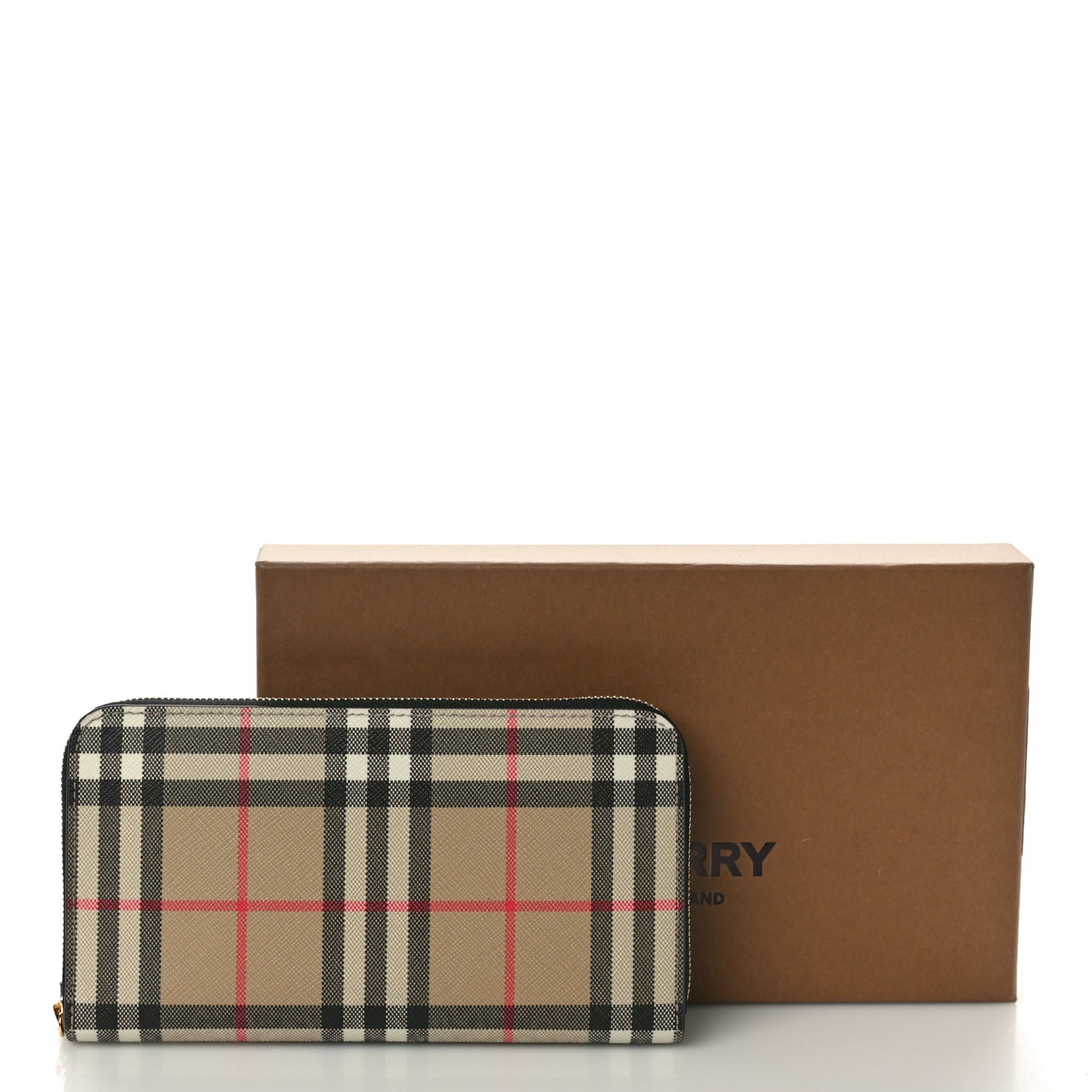 Vintage Check Elmore Zip Around Wallet Black