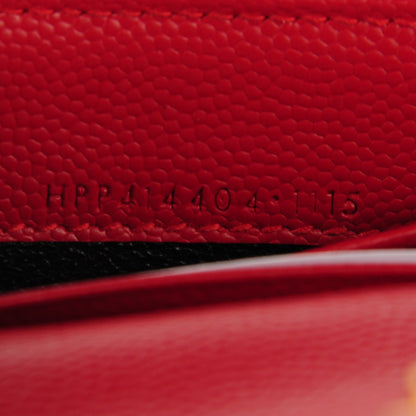 Saint Laurent Grain De Poudre Matelasse Chevron Monogram Envelope Wallet Red 8 of 8