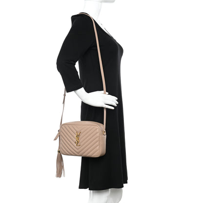 Saint Laurent Calfskin Matelasse Monogram Lou Camera Bag Dark Beige 2 of 10