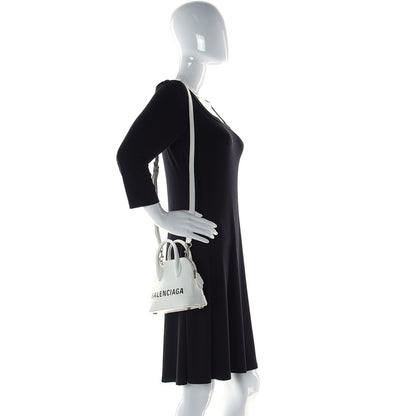 Balenciaga Grained Calfskin XXS Ville Top Handle Bag White Black 2 of 16