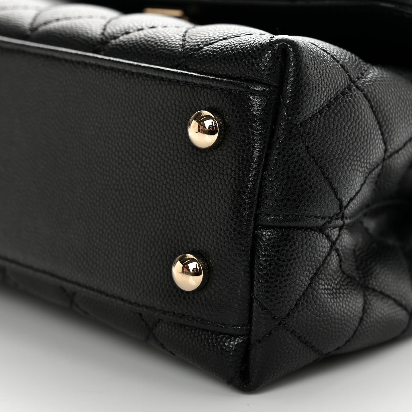 Caviar Quilted Mini Coco Handle Flap Black