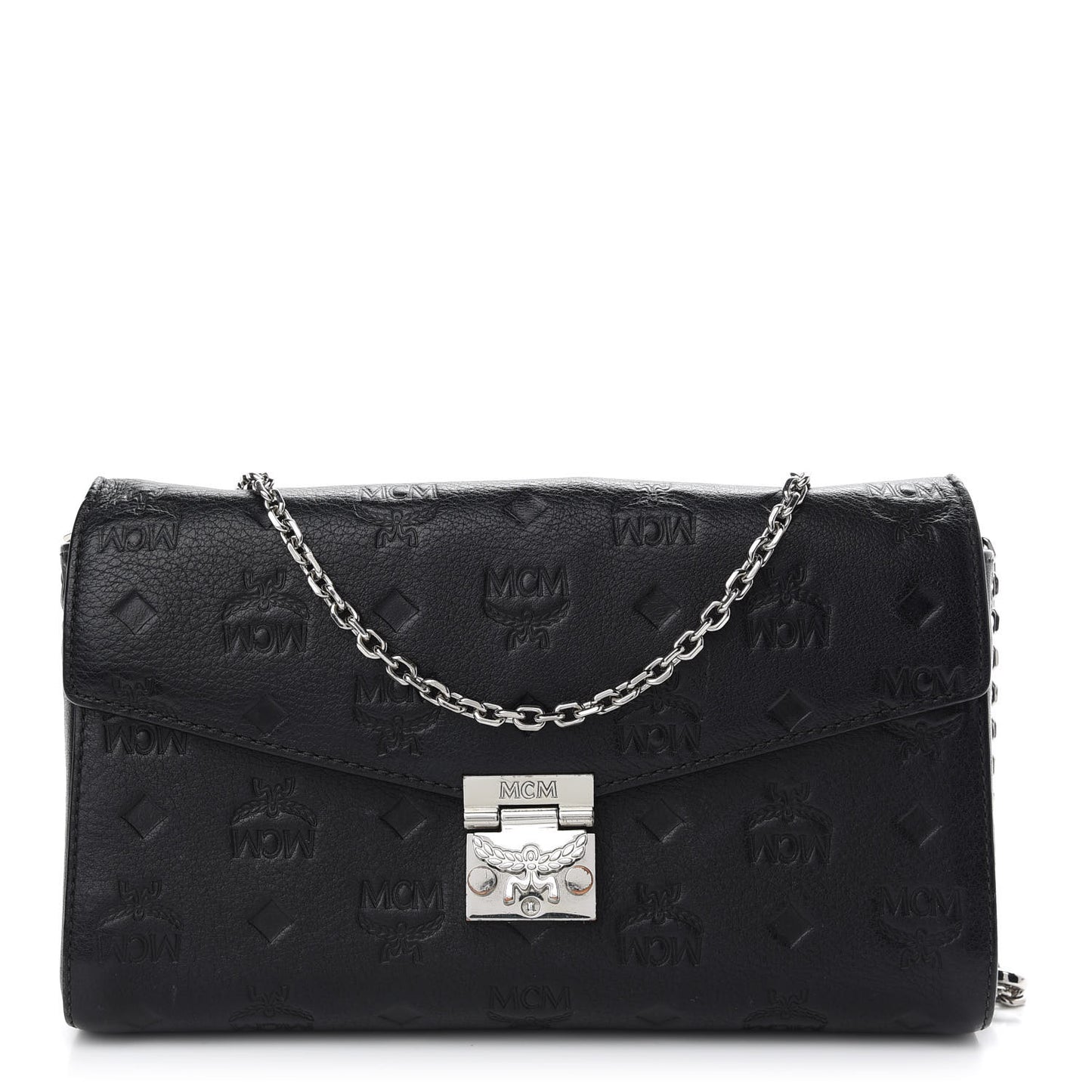 Calfskin Ottomar Monogram Medium Millie Crossbody Bag Black