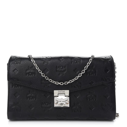 MCM Calfskin Ottomar Monogram Medium Millie Crossbody Bag Black 1 of 8