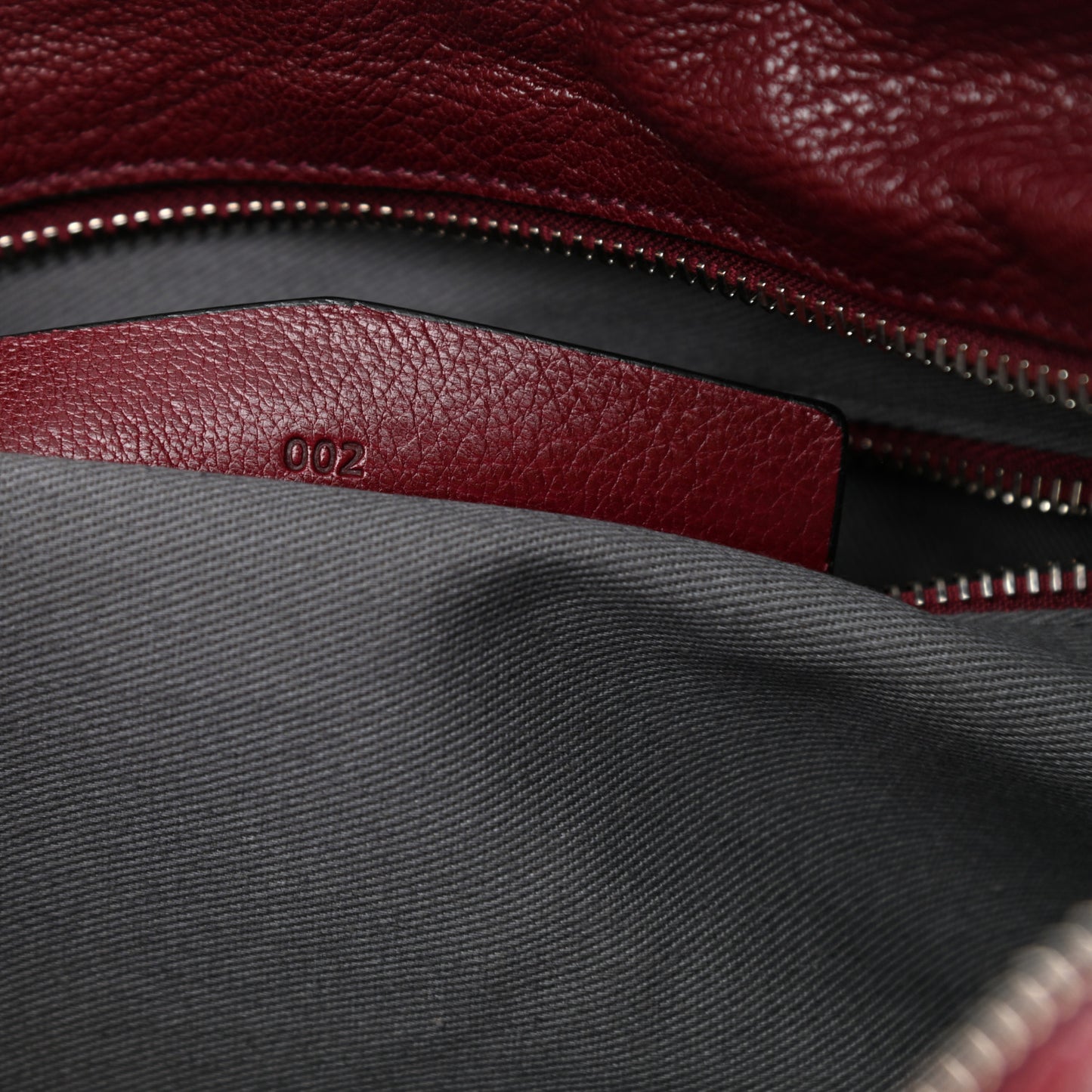 Calfskin Top Handle Satchel Bag Burgundy
