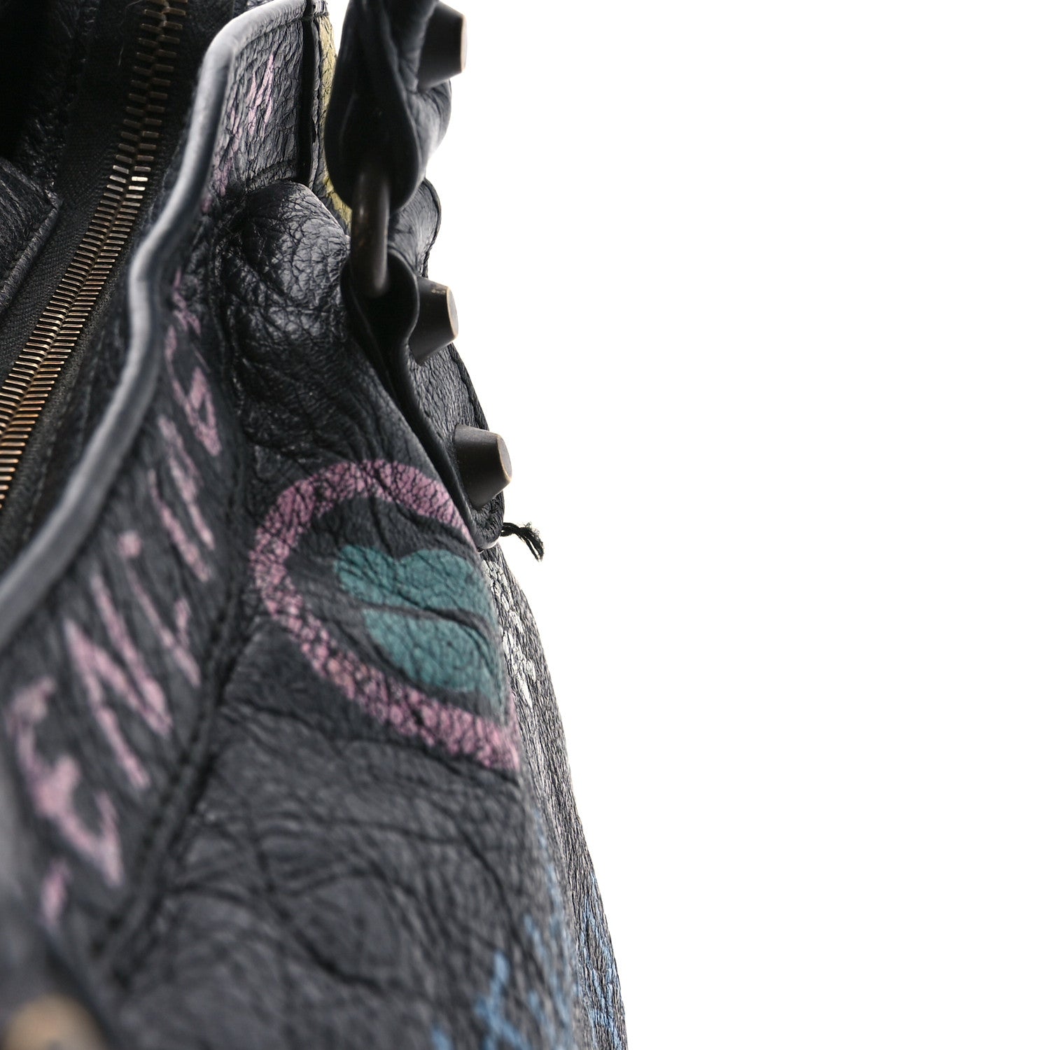Balenciaga Agneau Graffiti All Over Classic Hardware City Black Multicolor 12 of 16