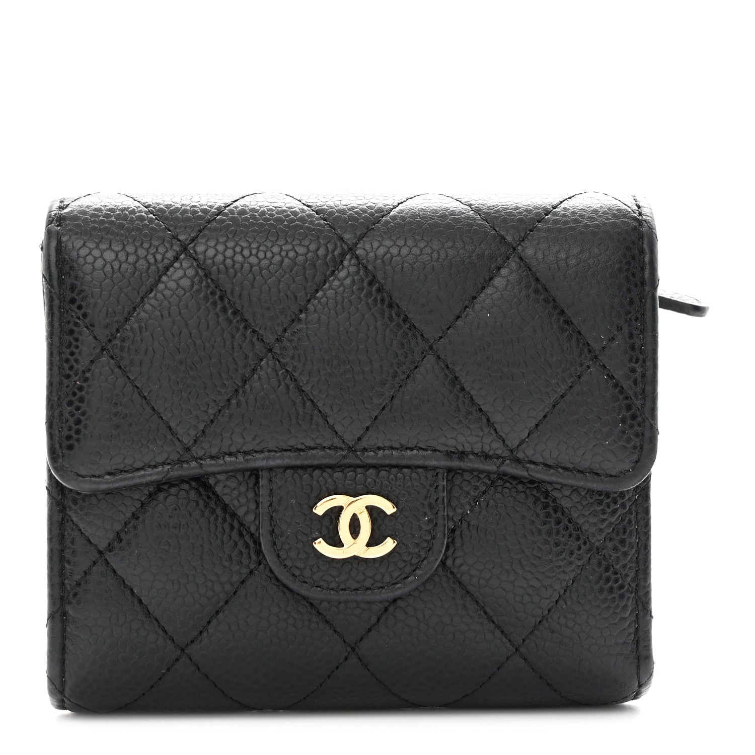 Chanel Caviar Quilted Compact Flap Wallet Black 1 of 9