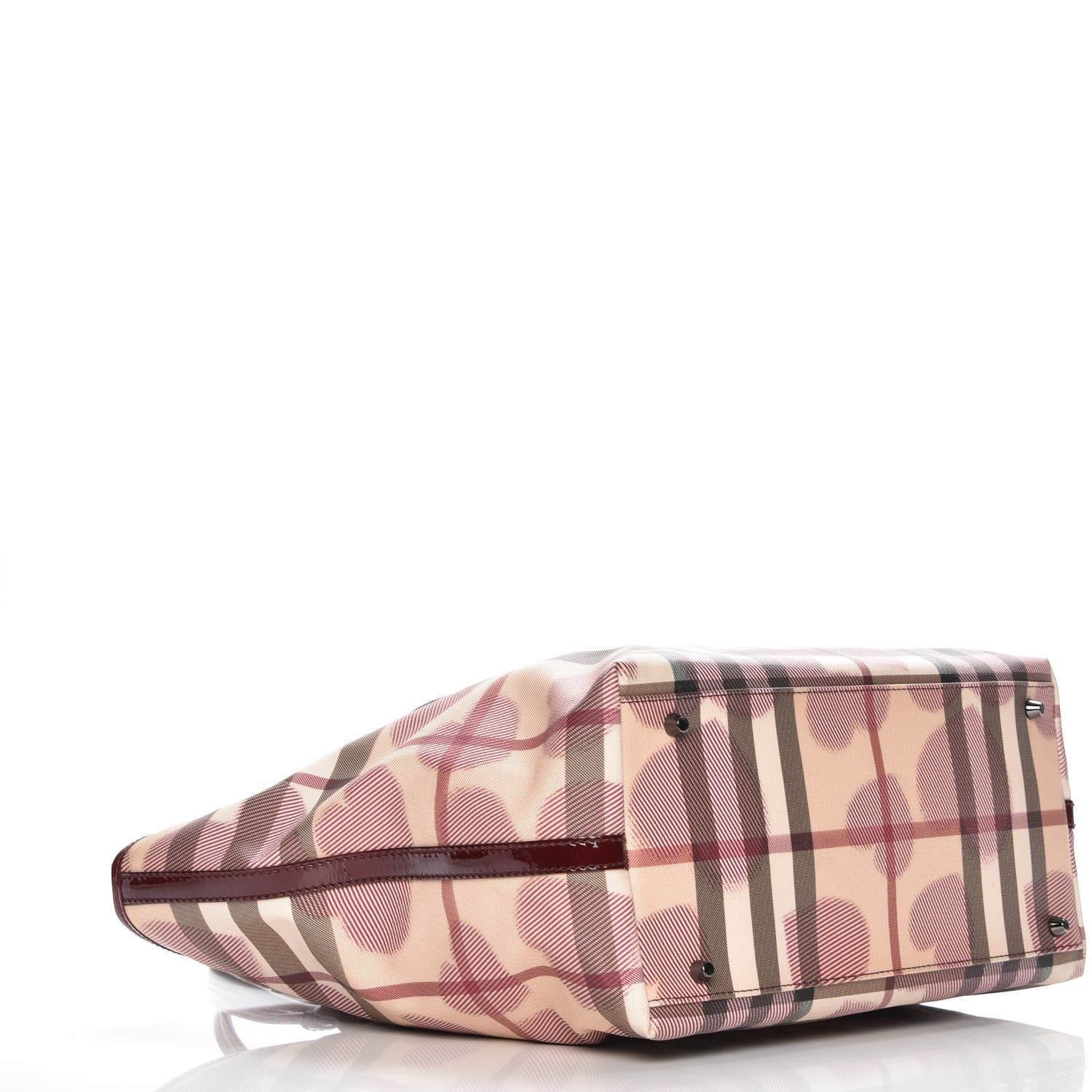 Burberry Nova Check Heart Gracie Diaper Tote Berry Red 4 of 8