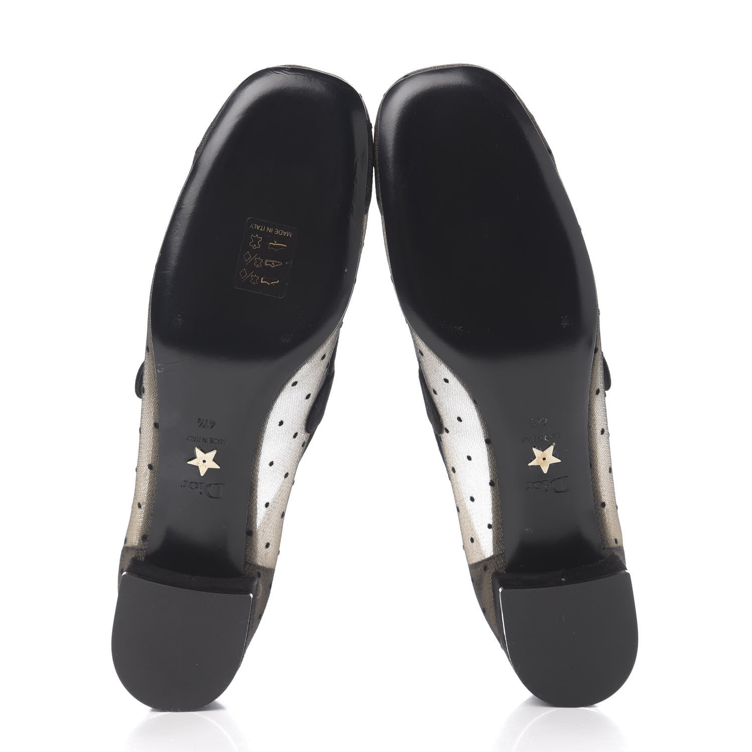 Christian Dior Mesh Plumetis Suede Baby-D Ballet Pumps 41.5 Black 5 of 9