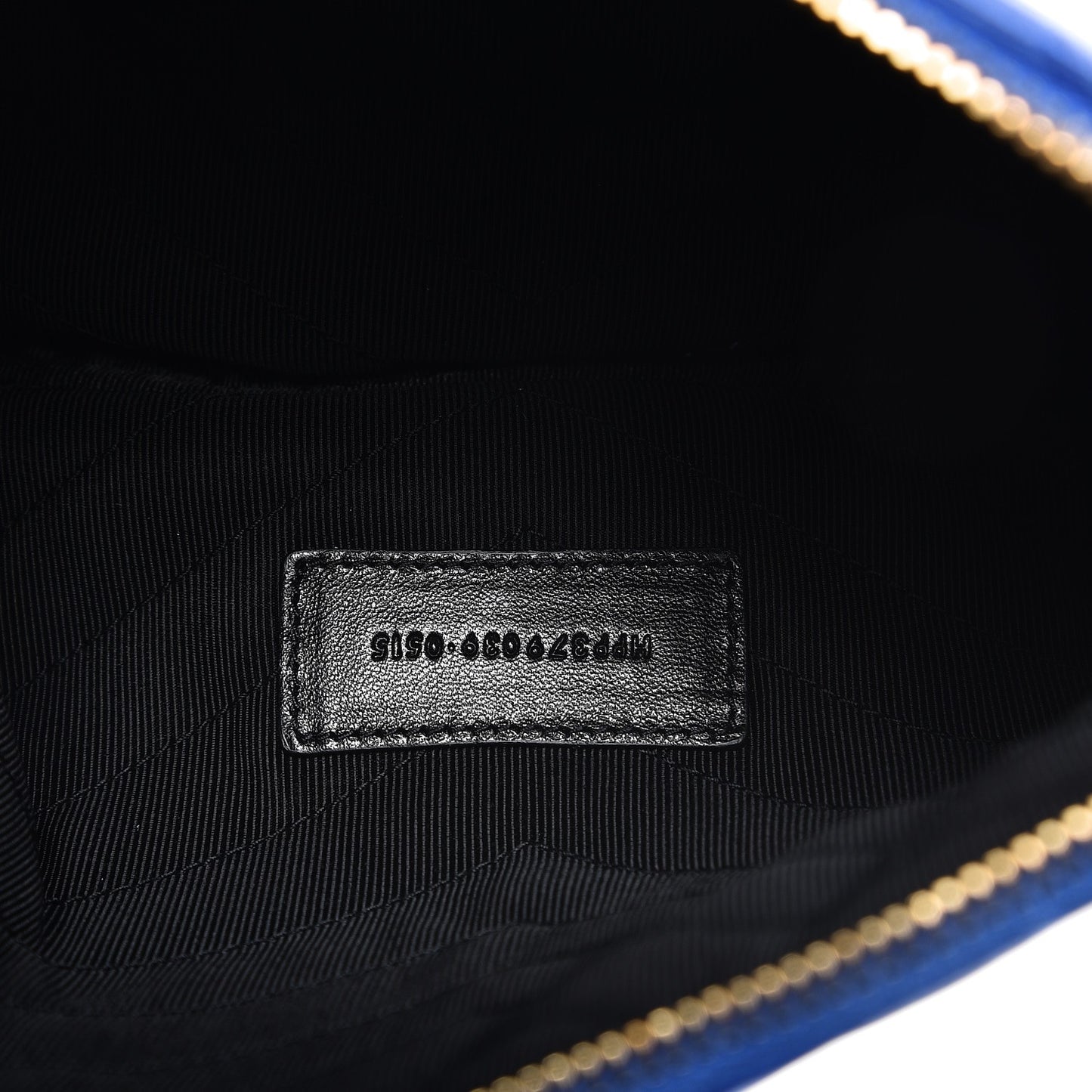 Calfskin Matelasse Chevron Monogram A5 Wristlet Blue Majorelle