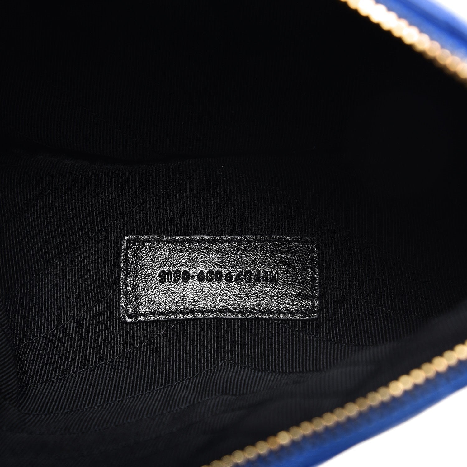 Saint Laurent Calfskin Matelasse Chevron Monogram A5 Wristlet Blue Majorelle 7 of 8