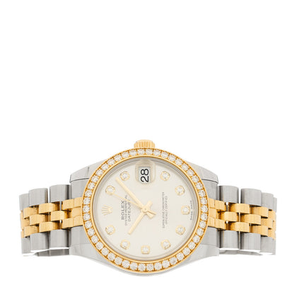 Rolex Stainless Steel 18K Yellow Gold Diamond 31mm Oyster Perpetual Datejust Watch Silver 178383 2 of 5