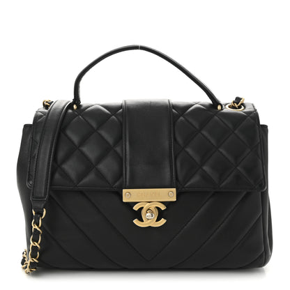 Chanel Calfskin Quilted Chevron In The City Bag Black 1 of 11
