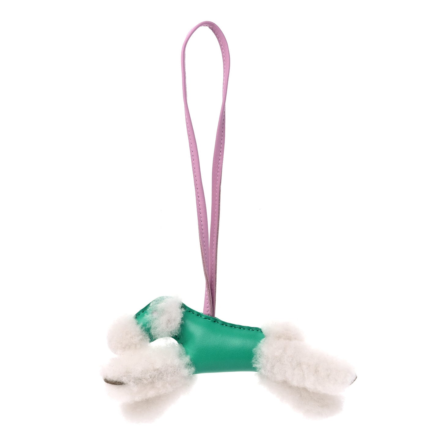 Milo Lambskin Shearling Budy Charm Menthe Mauve Sylvestre