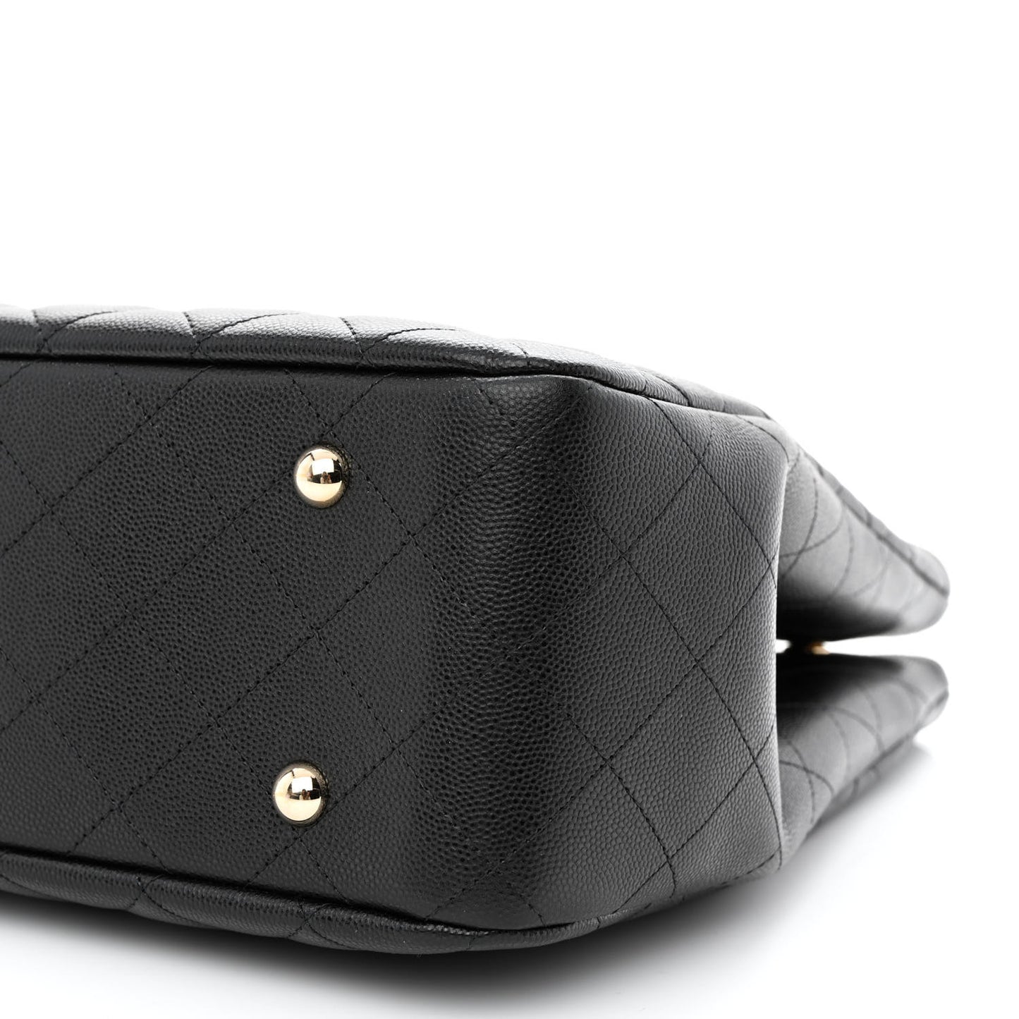 Caviar Quilted Large Shopping Tote Black