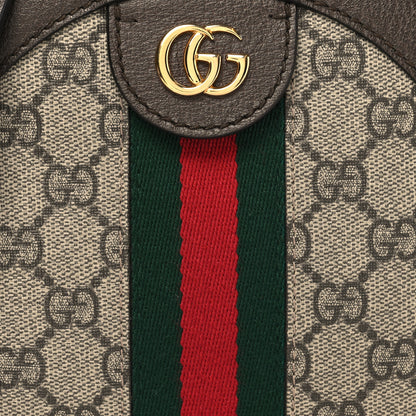 Gucci GG Supreme Monogram Web Mini Ophidia Round Shoulder Bag Brown 8 of 11
