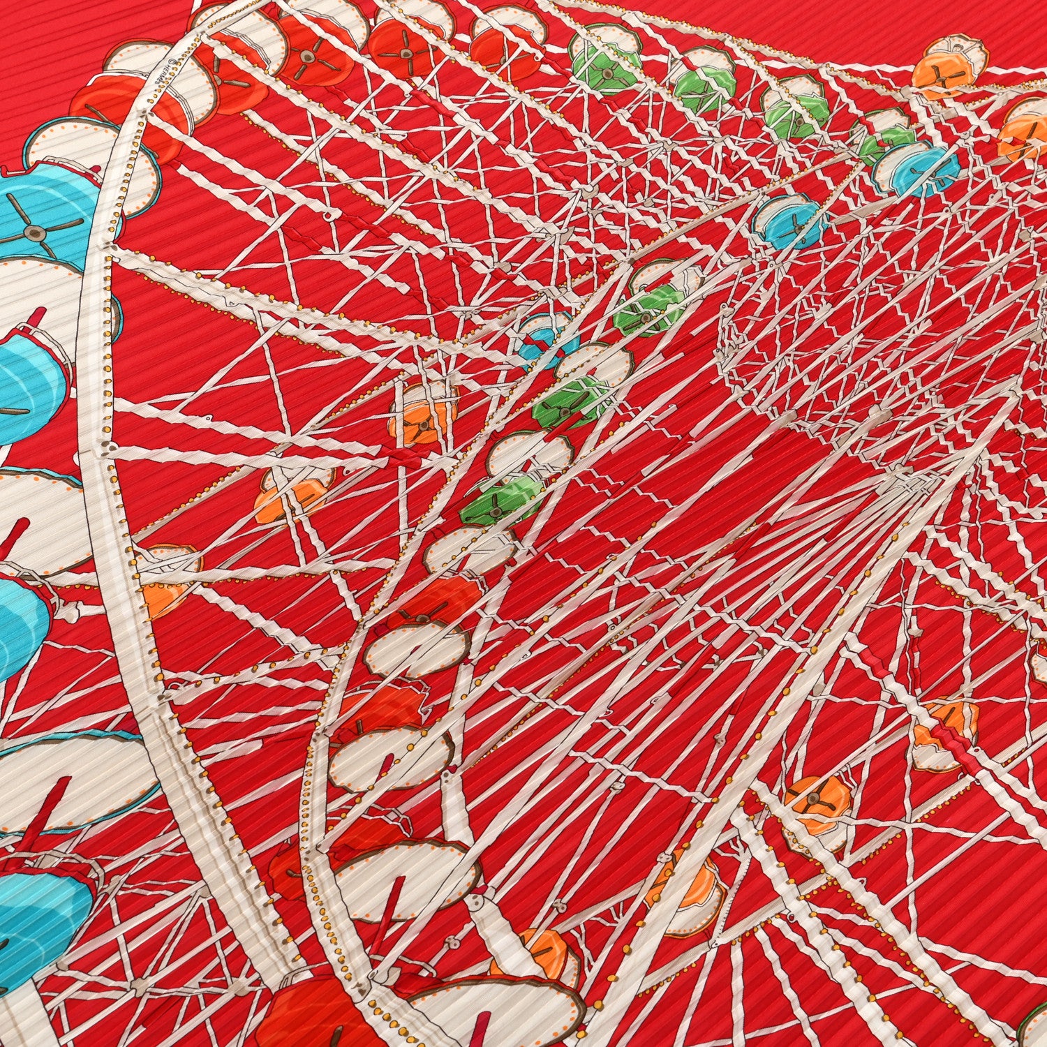 Hermes Silk Plisse Grande Roue Scarf 90 4 of 6