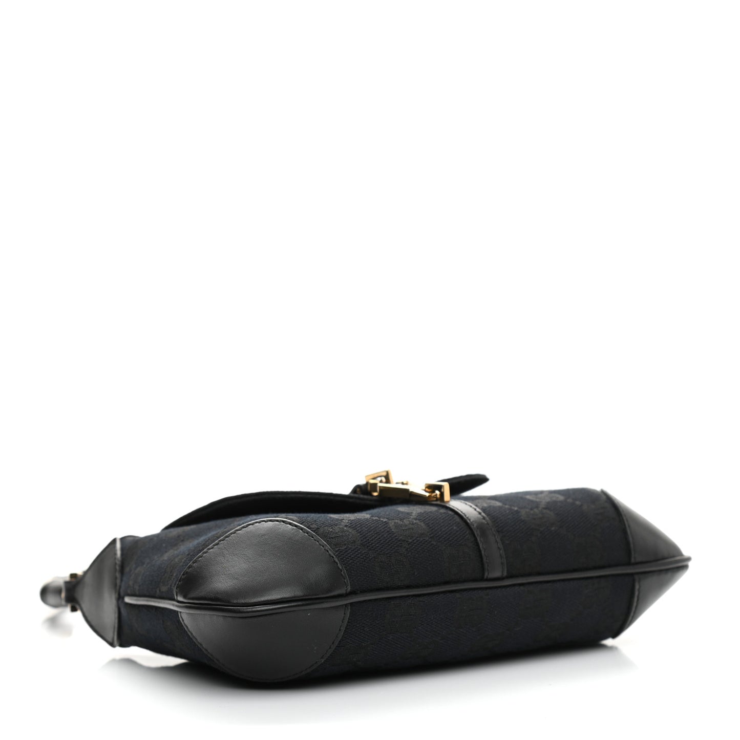 Calfskin Monogram Bamboo Handle Jackie O Hobo Black