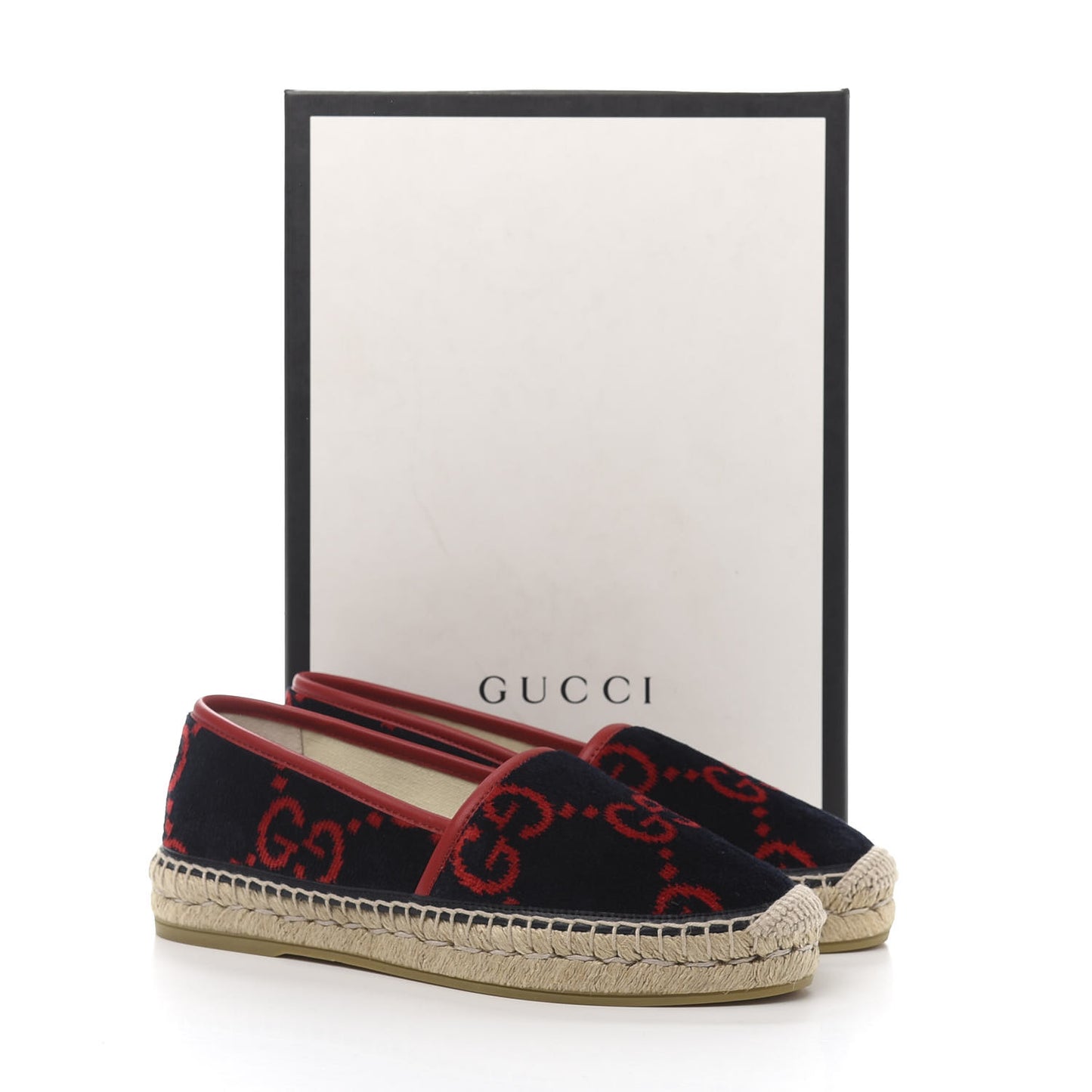 Terry Cloth GG Monogram Espadrilles 37.5 Blue Red