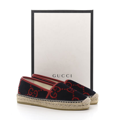 Gucci Terry Cloth GG Monogram Espadrilles 37.5 Blue Red 9 of 9