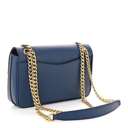 Prada Saffiano Flap Shoulder Bag Bluette 3 of 10