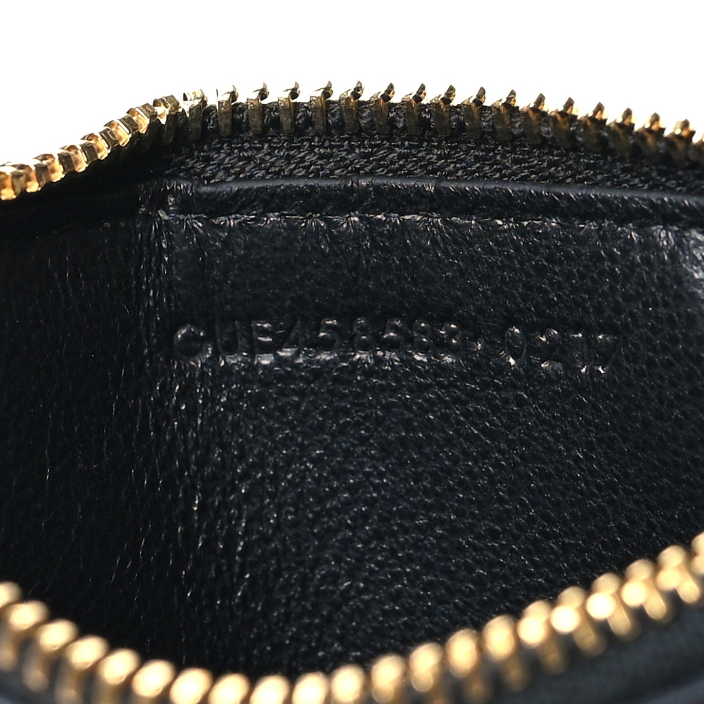 Calfskin 5 Fragments Zip Pouch Card Holder Black
