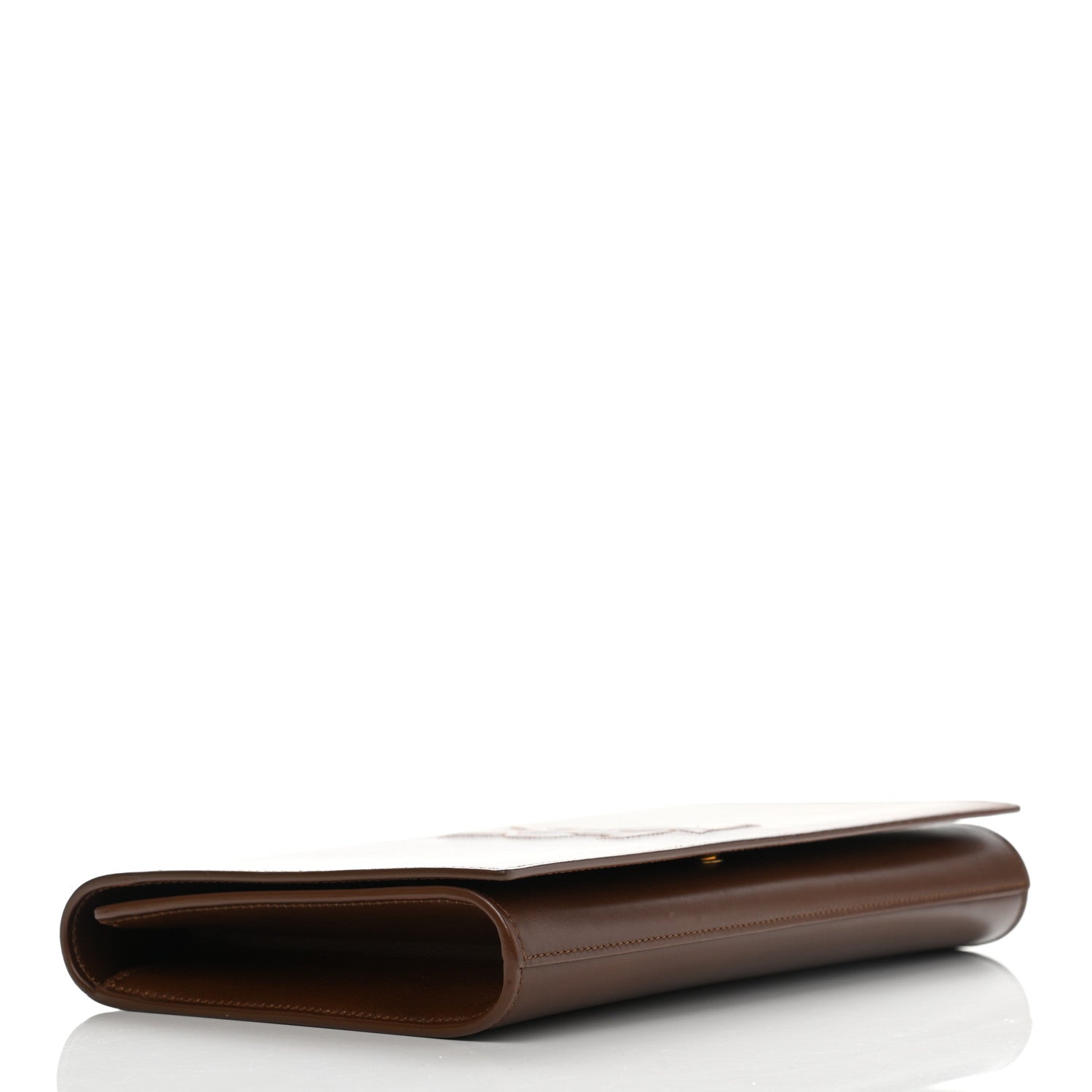 Saint Laurent Calfskin Monogram Large Belle De Jour Clutch Brown 3 of 7