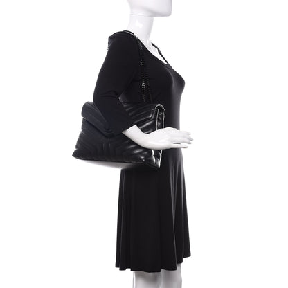Saint Laurent Calfskin Y Quilted Monogram Medium Loulou Chain Satchel Black 2 of 11