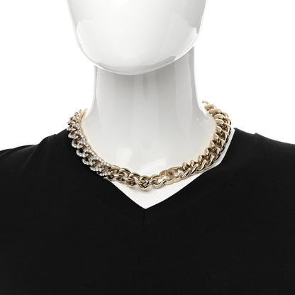 Chanel Crystal CC Chain Link Choker Necklace Gold 2 of 5