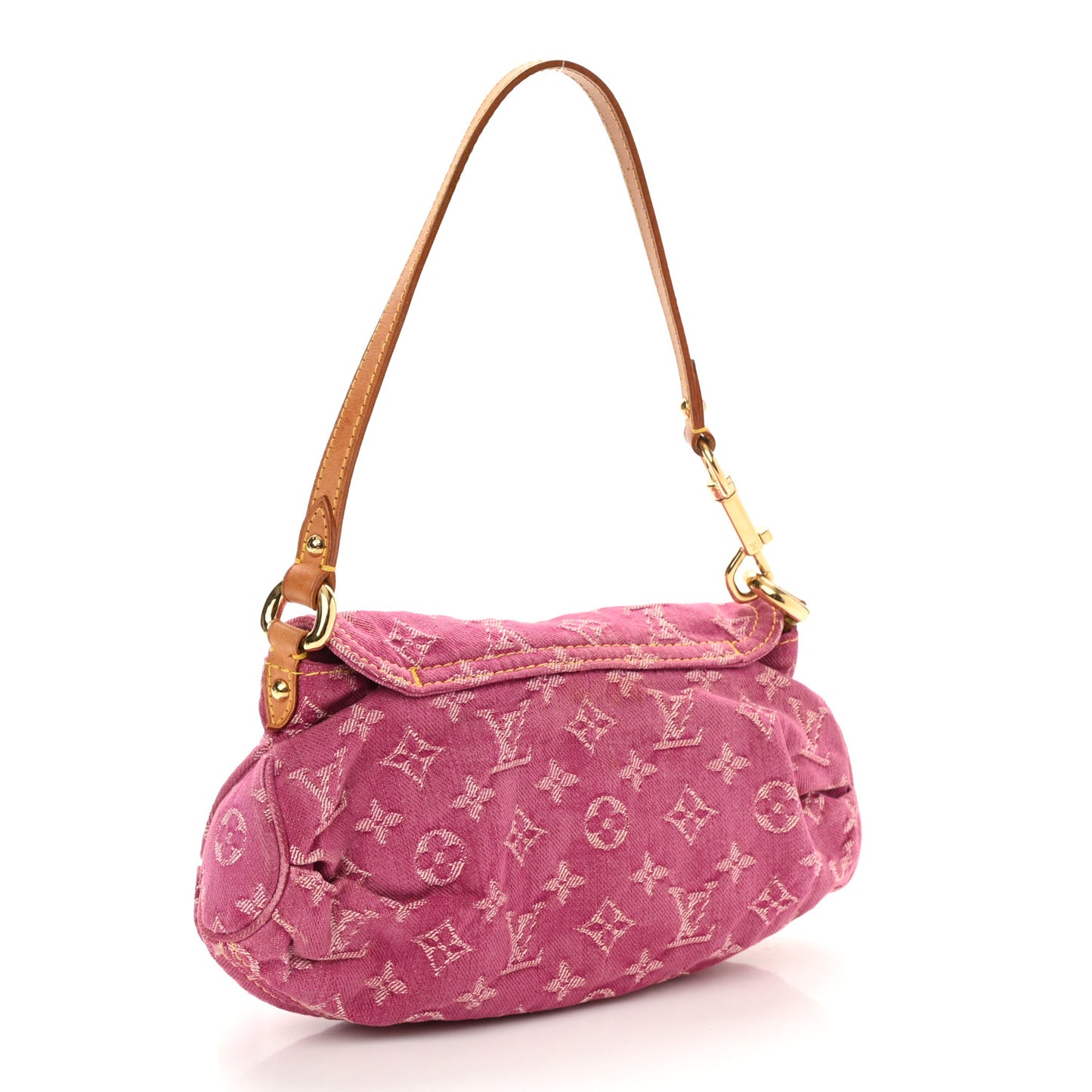 Monogram Denim Mini Pleaty Fuchsia