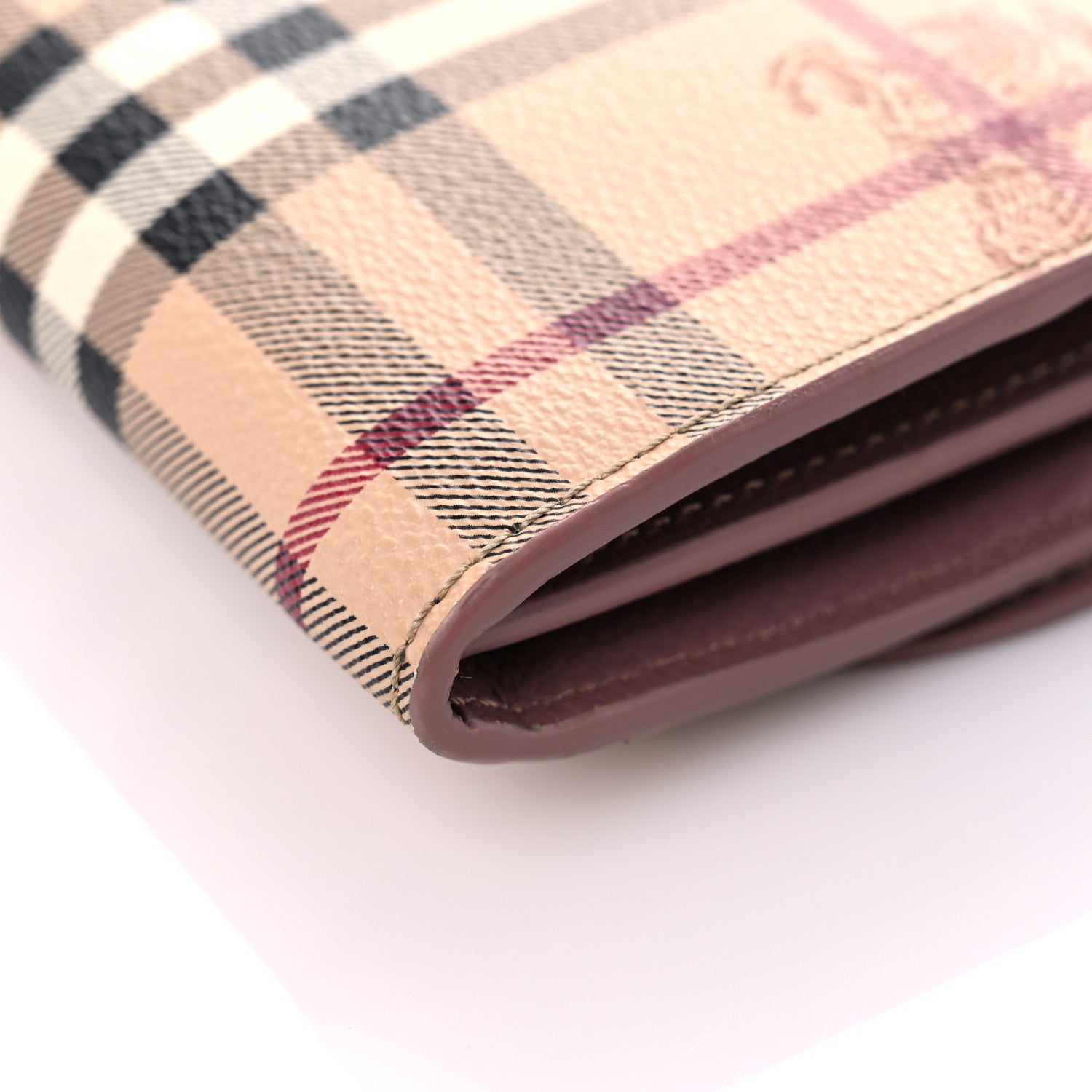 Burberry Haymarket Check Henley Wallet On Chain Dusty Pink 9 of 15
