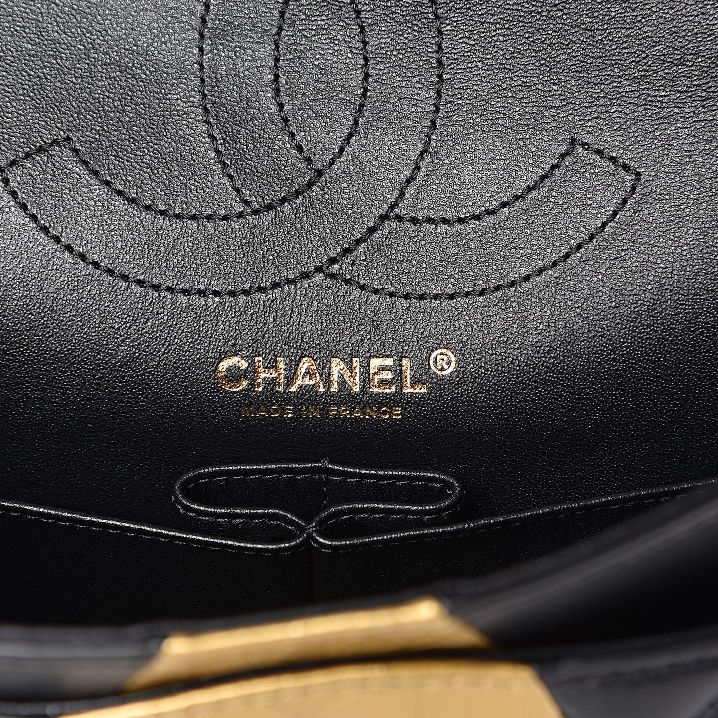 Lambskin Metallic Calfskin Crocodile Embossed 2.55 Cocodile Reissue 225 Flap Black Gold