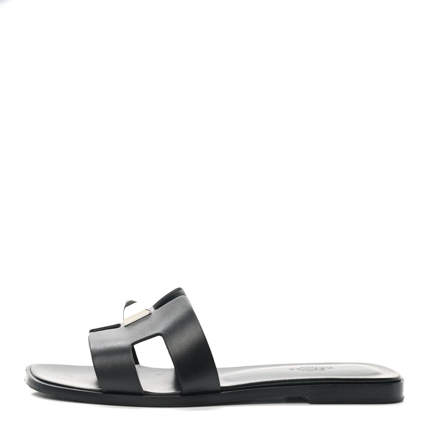 Box Calfskin Clous Pyramide Oran Sandals 37 Black