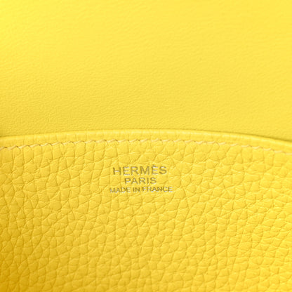 Hermes Taurillon Clemence Halzan 25 Lime 6 of 10