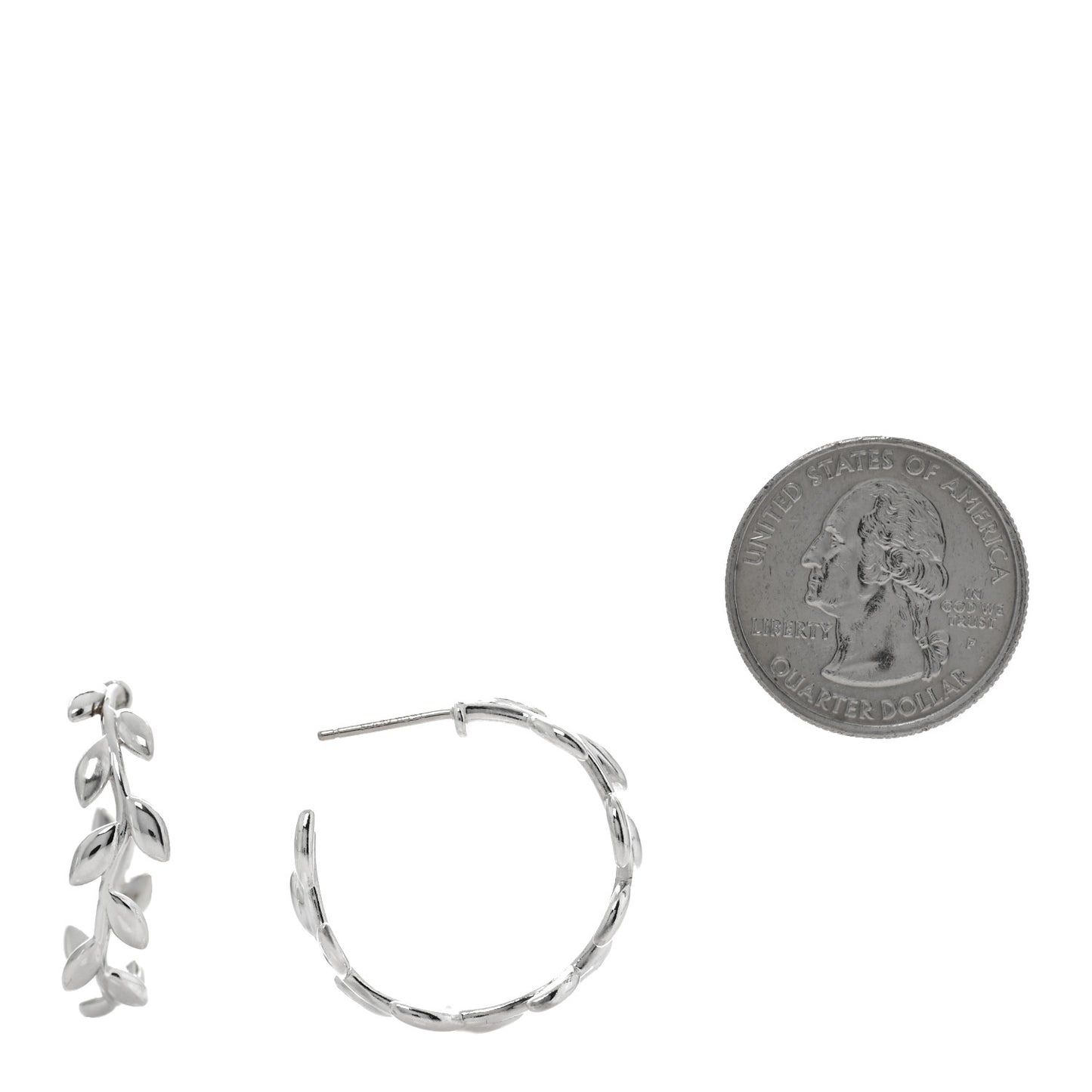 Sterling Silver Paloma Picasso Olive Leaf Hoop Earrings