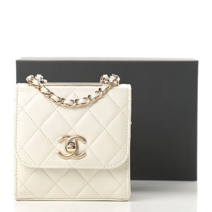 Chanel Lambskin Quilted Mini Trendy CC Chain Wallet White 11 of 11