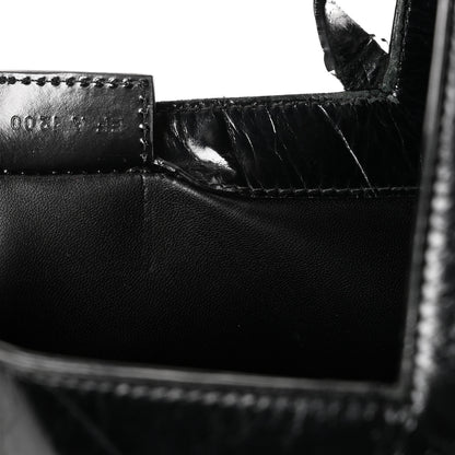 Givenchy Calfskin Crocodile Embossed Large Cut Out Shoulder Bag Black 7 of 10