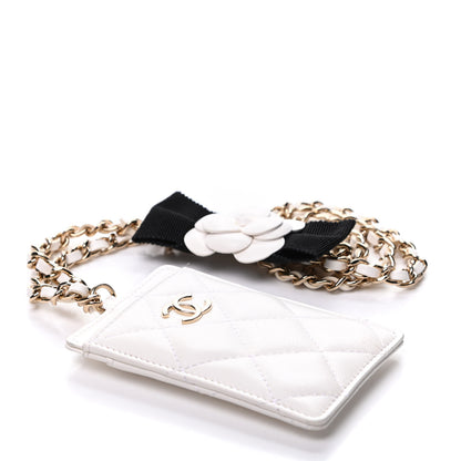 Chanel Lambskin Quilted My Chanel Lady Card Holder On Chain White 4 of 8