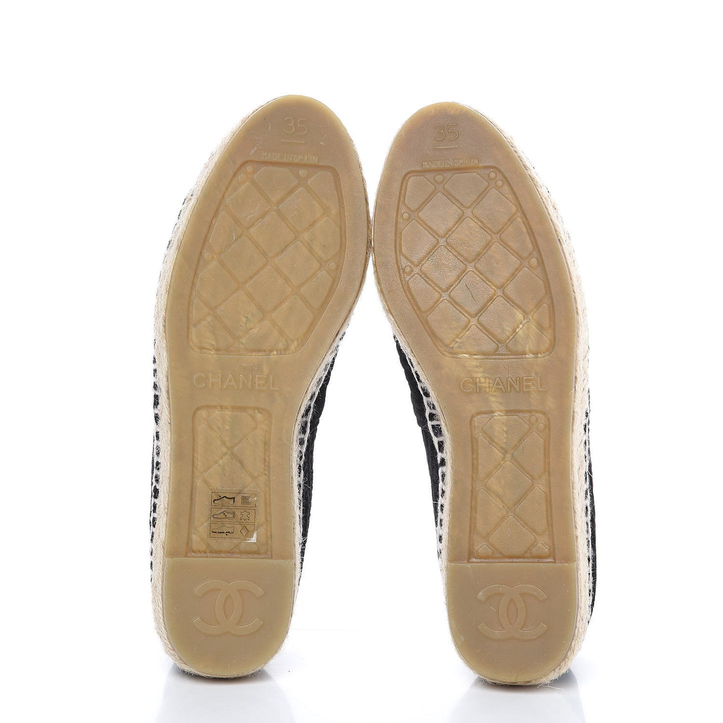 Velvet Grosgrain CC Espadrilles 35 Black