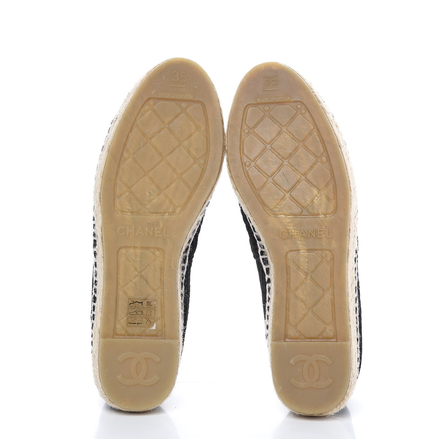 Chanel Velvet Grosgrain CC Espadrilles 35 Black 5 of 9