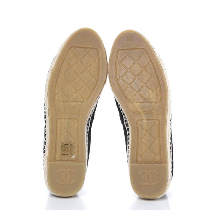 Chanel Velvet Grosgrain CC Espadrilles 35 Black 5 of 9