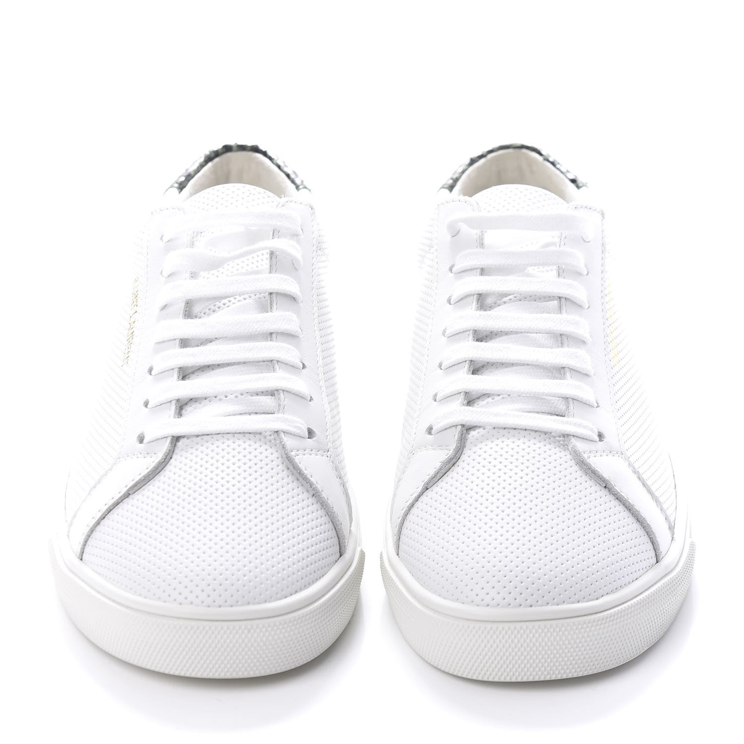 Saint Laurent Perforated Calfskin Andy Low Top Sneakers 39 White 2 of 8