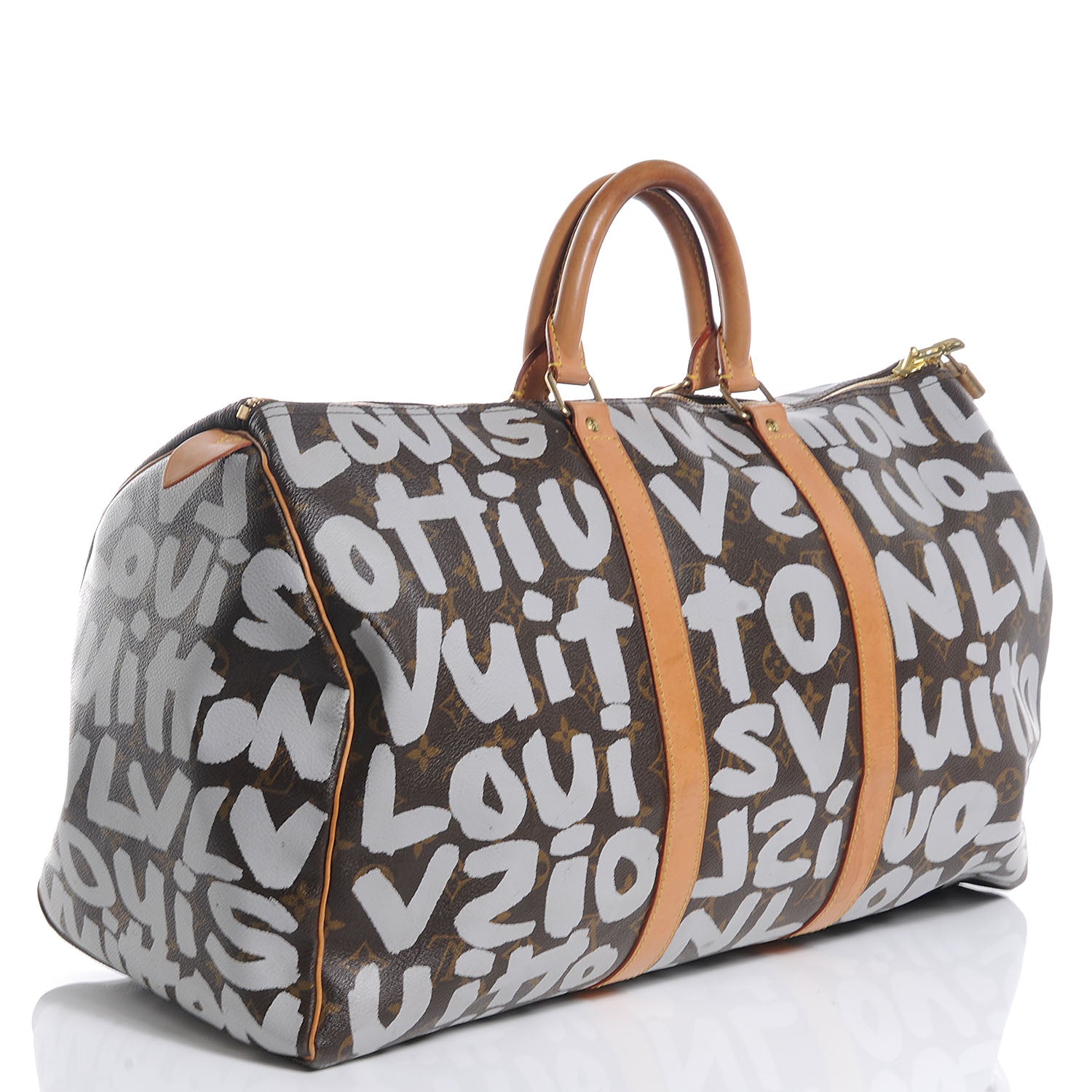 Louis Vuitton Graffiti Keepall 50 Silver 3 of 9