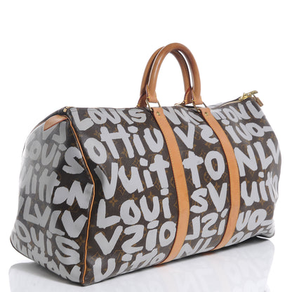 Louis Vuitton Graffiti Keepall 50 Silver 3 of 9